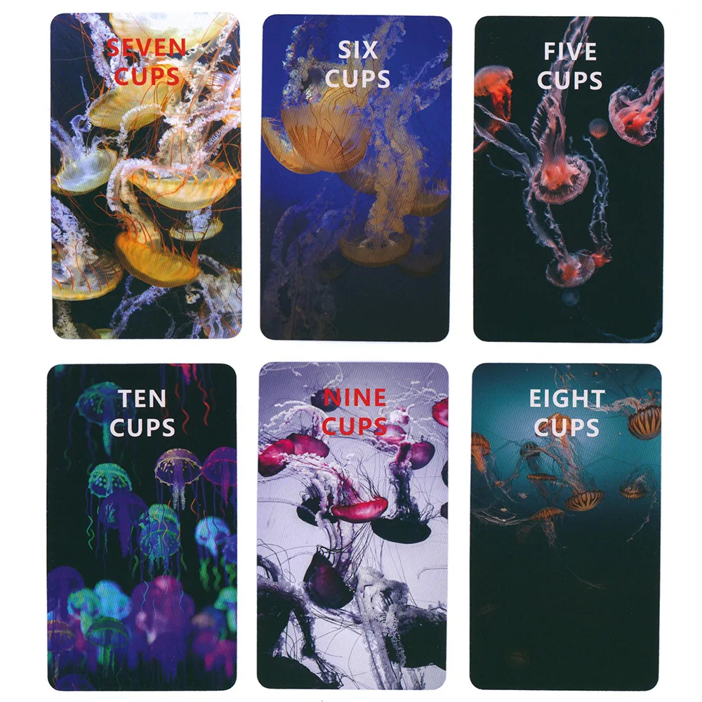 12x7cm Blue Secret Tarot Cards Sea Oracle Deck Unique English Version for Beginners Based on Rider Waite System