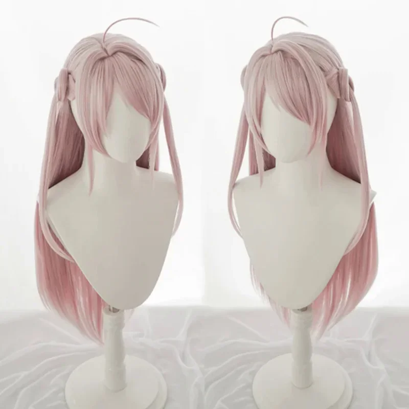 Anime Zhong Lanzhu Cosplay Women Long Pink Hair With Buns High Temperature Resistant Synthet Wig Halloween Costume Acces MN4