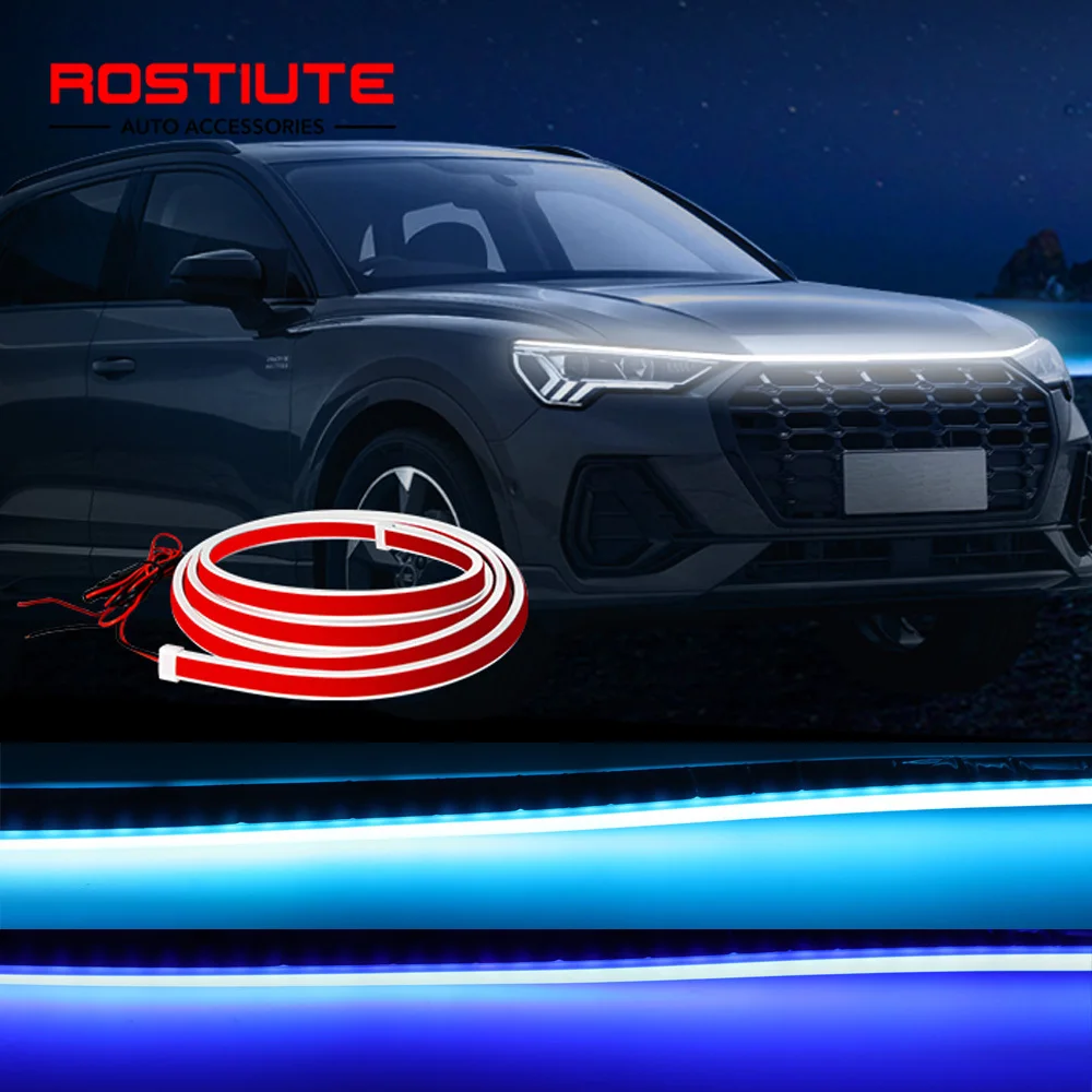 

Scan Start DRL Strip Динамические дневные ходовые огни Универсальный гибкий светодиодный капот белого цвета для автомобиля Авто внедорожник Капот декоративный 12 В