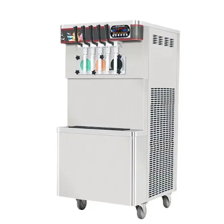 smart professional 5 flavor  55L/h making soft ice cream continuous freezer machine