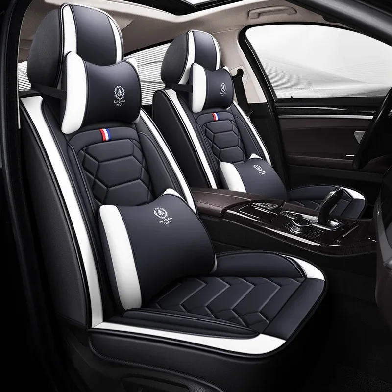 Universal Leather Car Seat Cover For Geely Geometry C Fiat Argo Citroen Berlingo Golf 8 Hyundai i10 Accsesories Interior