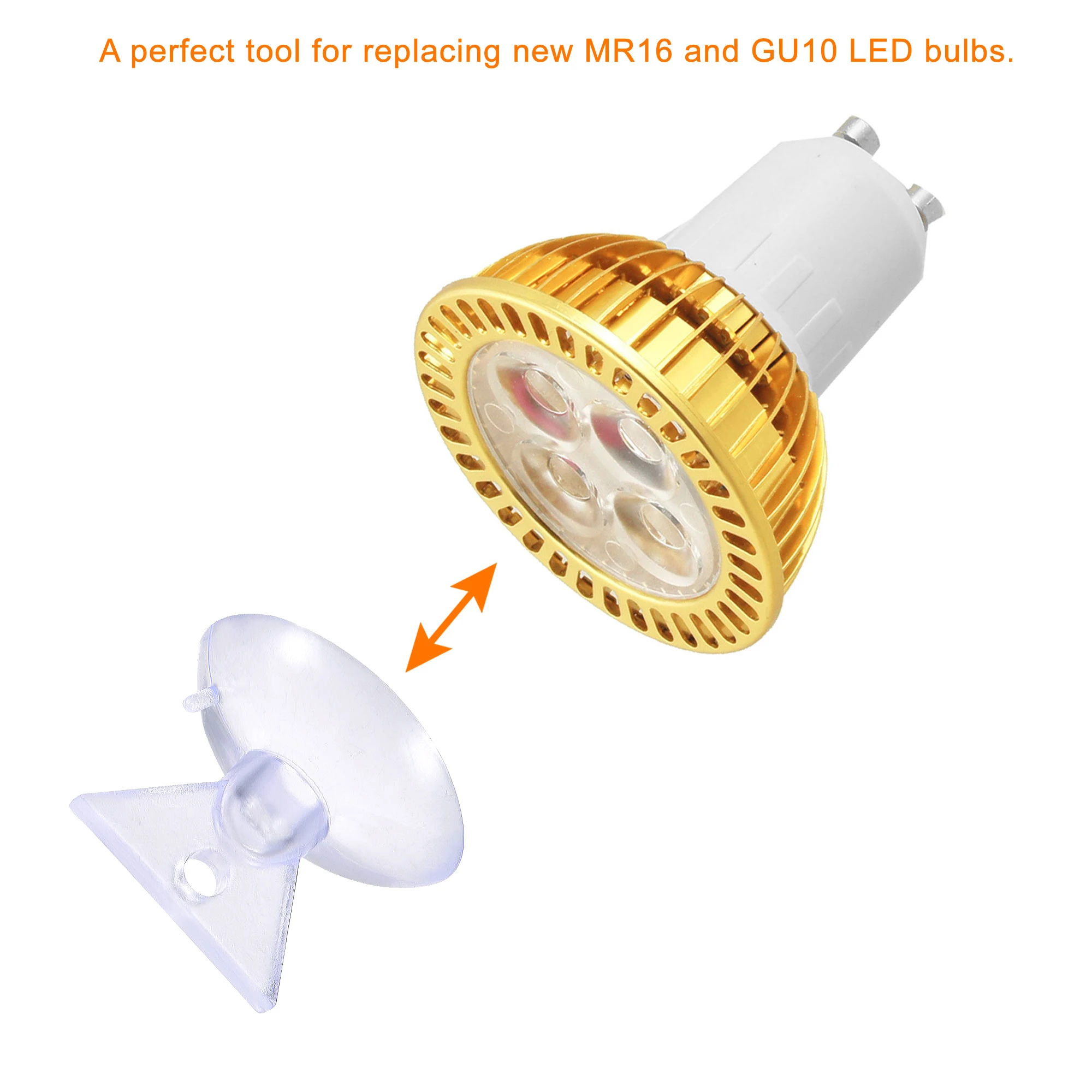 UXCELL 10Pcs Bulb Changers Suction Cup Light Lamp Replacing Tools for GU10 MR16 Bulbs Clear PVC Suction Cup Removal Tool