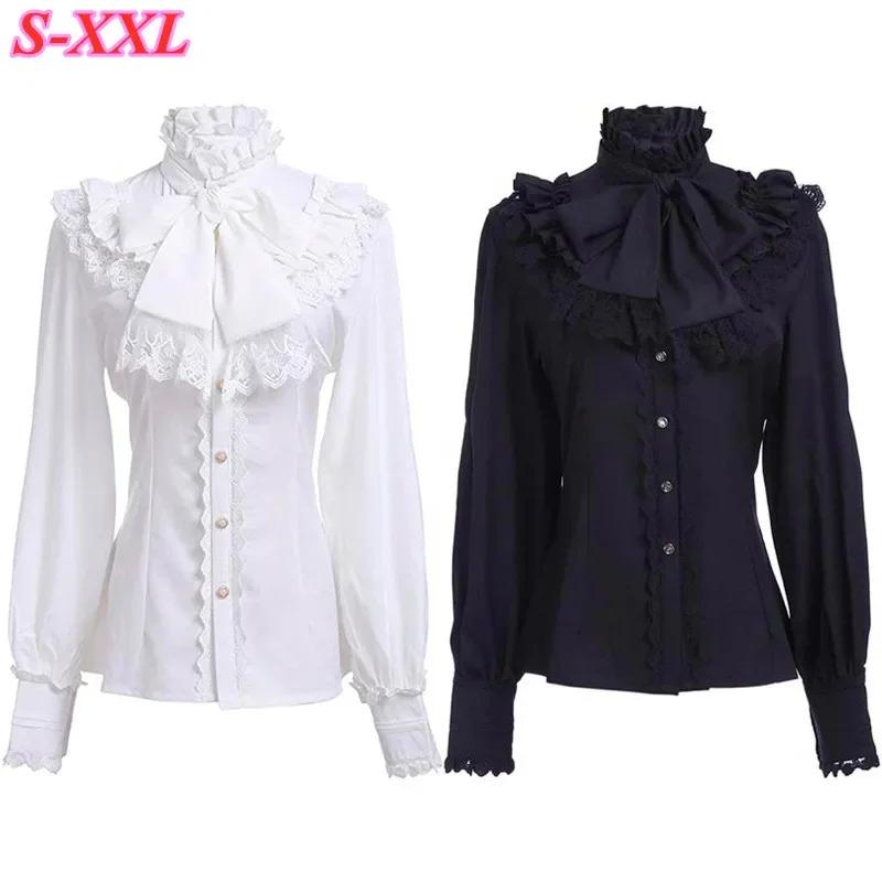 Medieval Vampire Pirate Shirt Long Sleeve Victorian Steampunk Gothic Blouse Halloween Cosplay Costume Chemise Homme