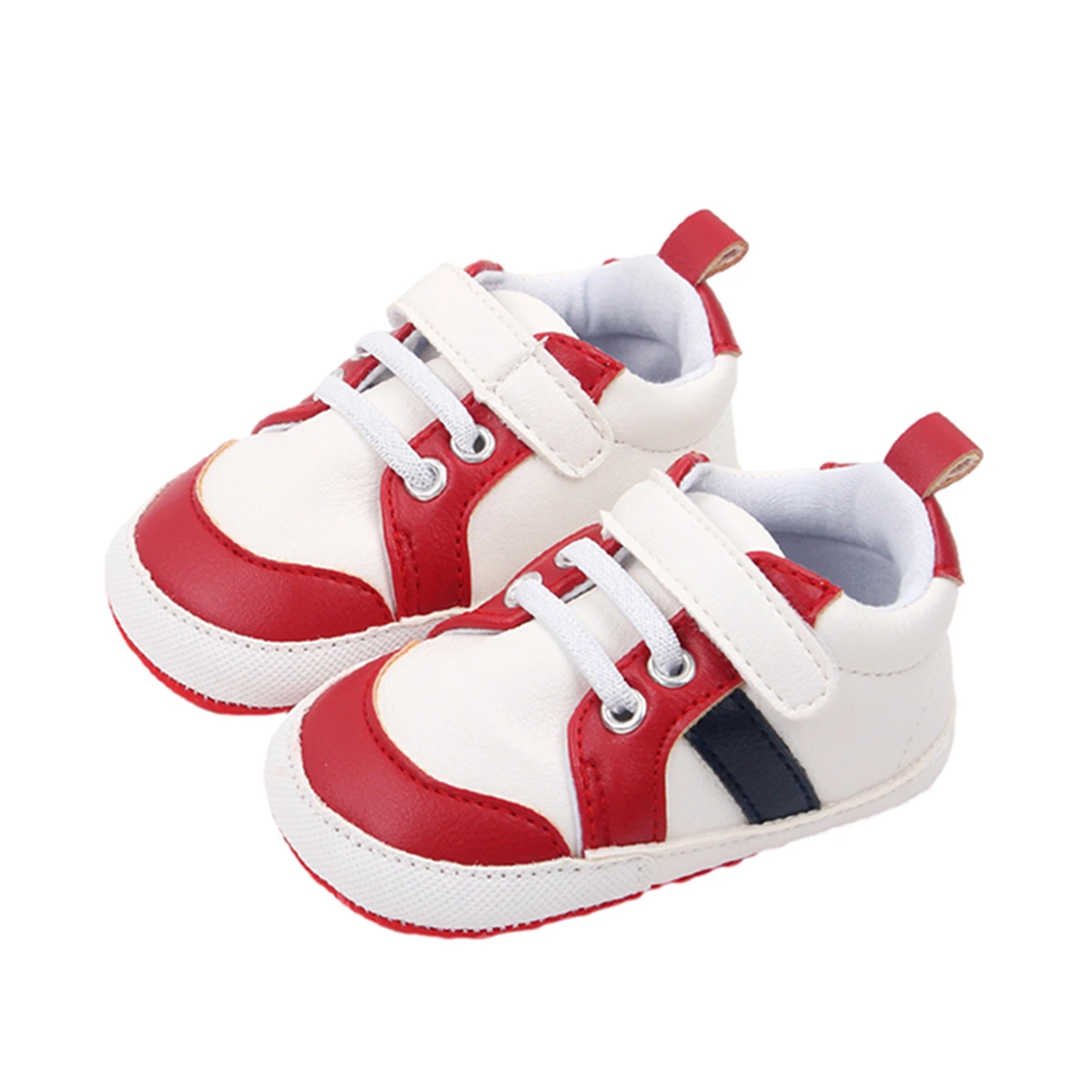 

Infant Baby Boys Casual Sport Shoes Fashion Sneakers Stripe PU Leather Anti-Slip Soft Sole Prewalker Toddler First Walker Shoes