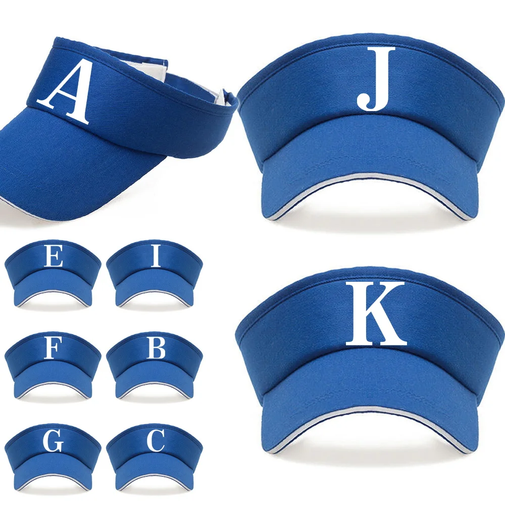 

Caps Women Empty Top Hat Visor Cap Golf Running Baseball Caps Printing White Letter Series Sports Hats Adjustable Anti-UV