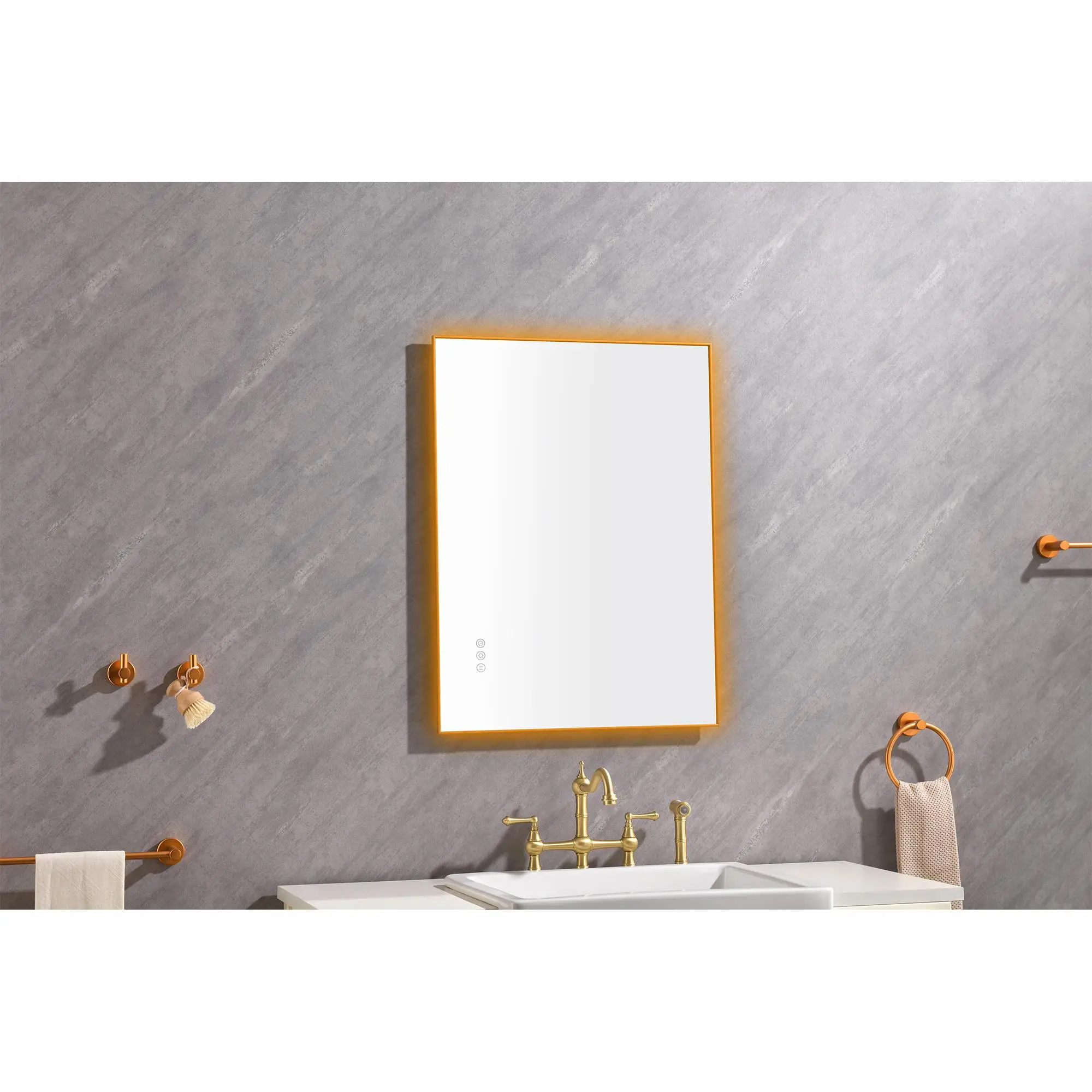 32x24 Vanity Mirror - Dimmable, Control, Anti-Fog, 3 Colors, Metal Frame, Wall Mounted Bathroom Mirror