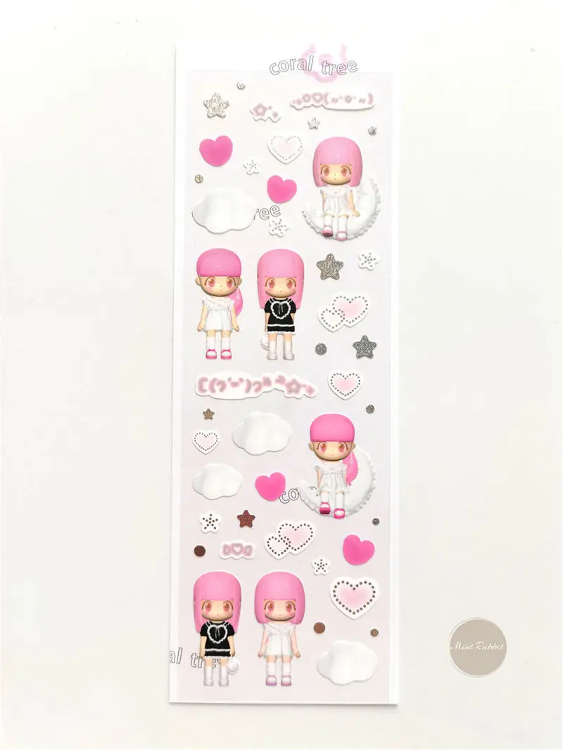 SKYSONIC BOBO Coral Full Set Serie Dekorative Aufkleber Sweet Girl Sub Koreanische DIY Aufkleber Journal Junk Agenda Schreibwaren Suppl – Detail 27