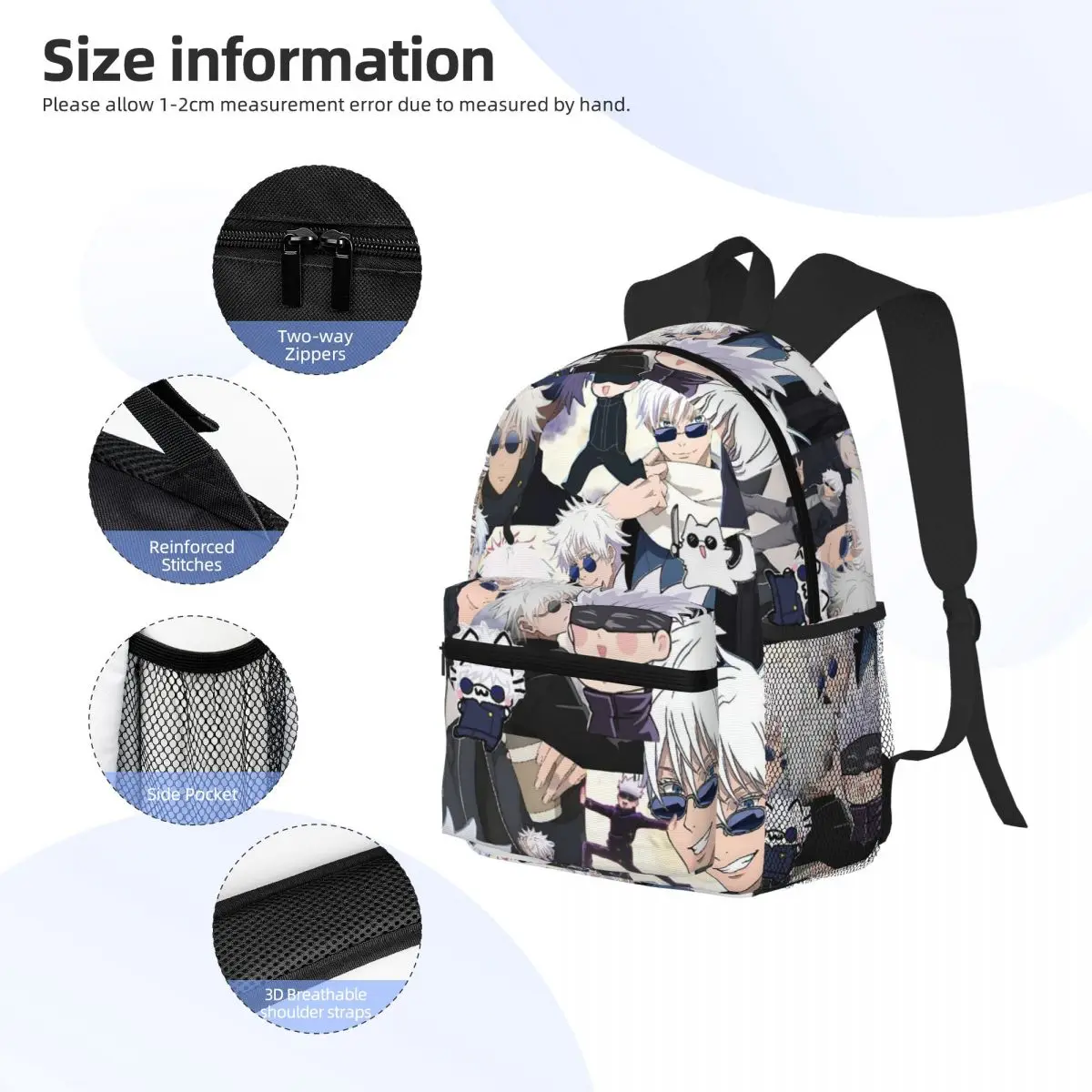 Este Collage Esta Inspirado En Gojo Satoru Jujutsu Kaisen حقيبة ظهر الطالب حقيبة مدرسية Daypack للبنين فتاة حقيبة الكتب حقيبة كتف