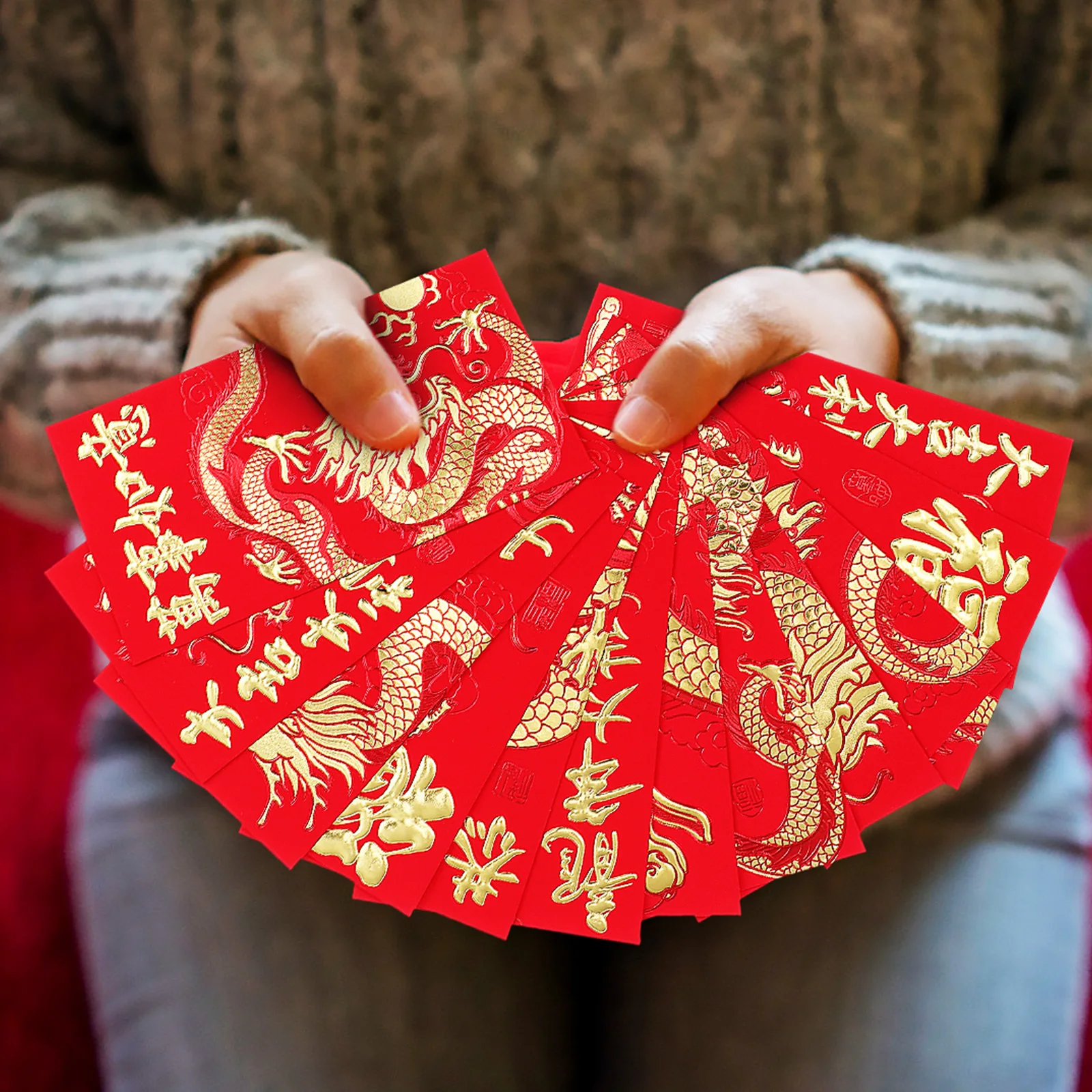 

36Pcs Red Envelopes Dragon Year Chinese Traditional Large Size Money Pouch for New Year Festival Gift 2024 Dragon Pattern Paper