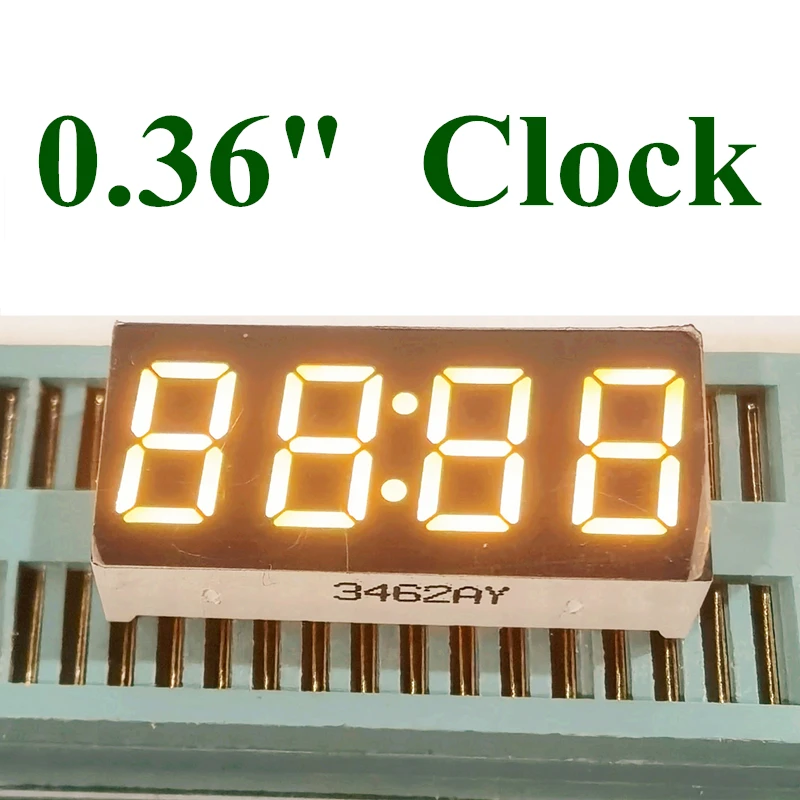 

20PCS 0.36 Inch 7 Segment 4 Digit Super Yellow common anode 0.36" 0.36in Clock LED Display Time 12 Pins for DIY