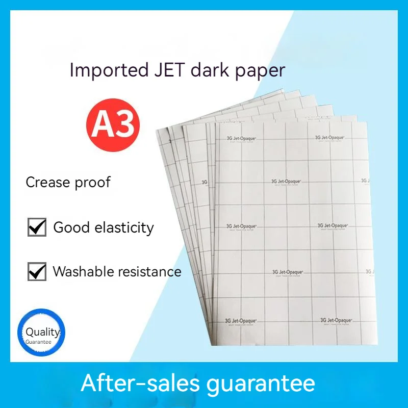 Papel de transferencia de calor oscuro A4/a3, Camiseta de algodón puro lavable, papel de planchado de ropa, marca Jet importada, 10 unids/lote por