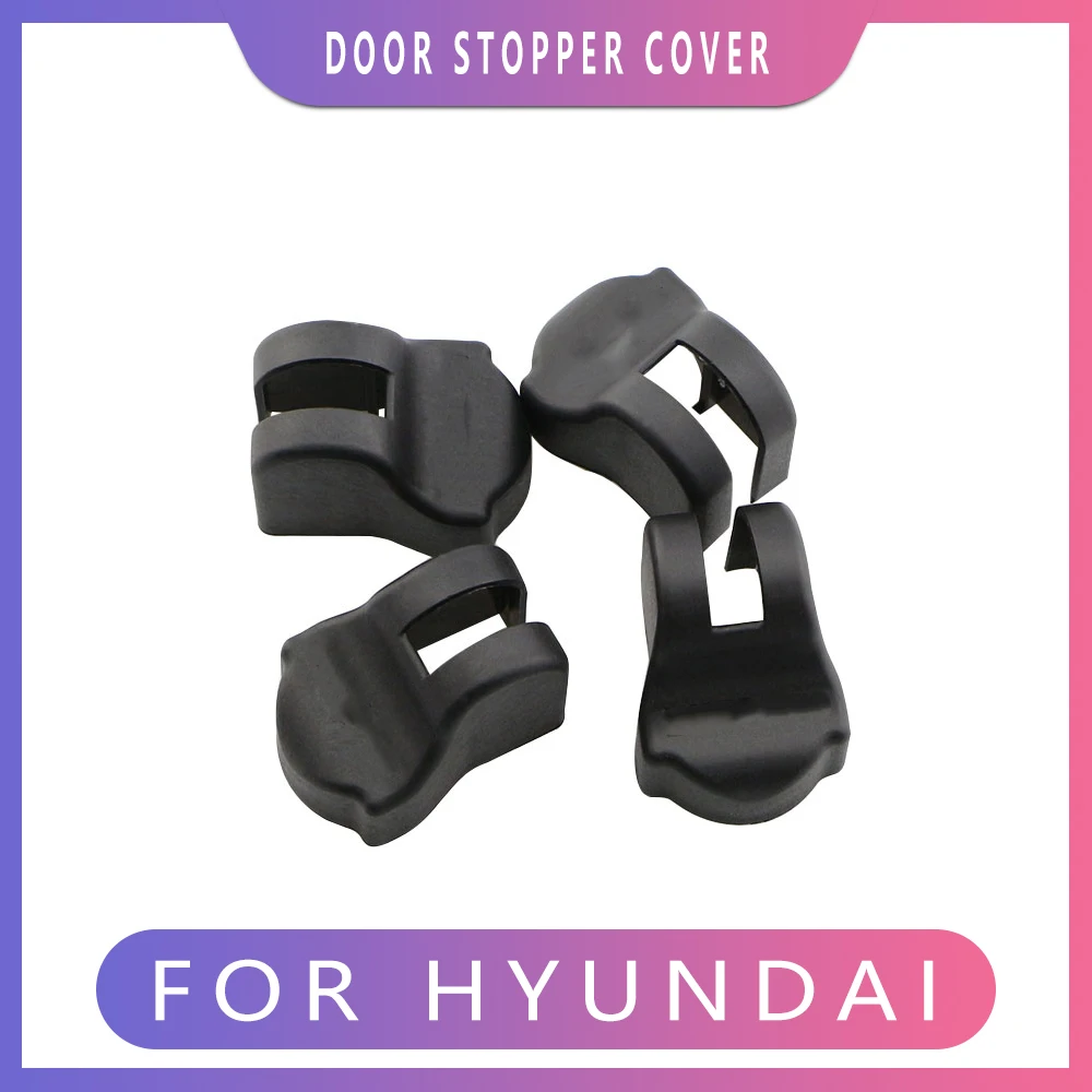 4 Pcs/Set ABS Black Car Door Stopper Protection Cover Sticker for Hyundai Tucson Ix35 Solaris Sonata 8 9 Verna Santa Fe Elantra
