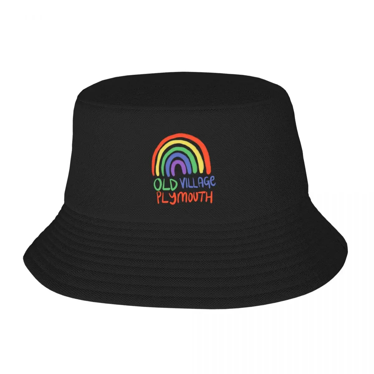 Rainbow Old Village Bucket Hat hard hat Hats Beach Hood Women's Hats For The Sun Men's