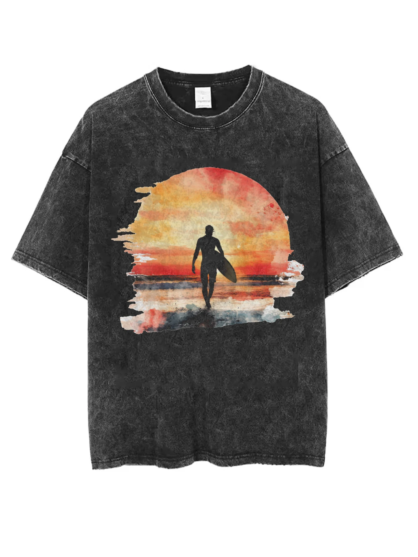

Rock And Roll Black Washed T-Shirt Loose Fit Comfortable for Men Women Round Neck Style for Christmas Winter