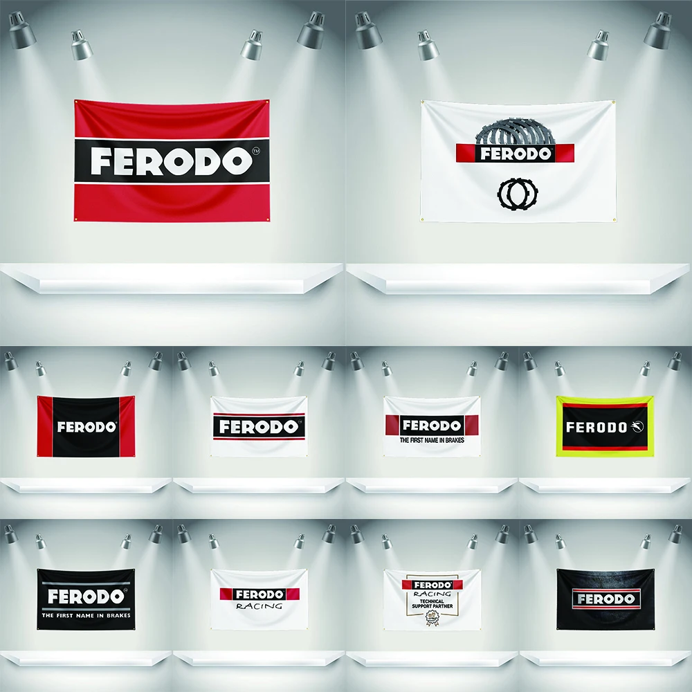F-Ferodo Brake Flag Auto Parts Tools Banner   HD Printing Tapestry Exhibition, Car Fans, Garage Decor