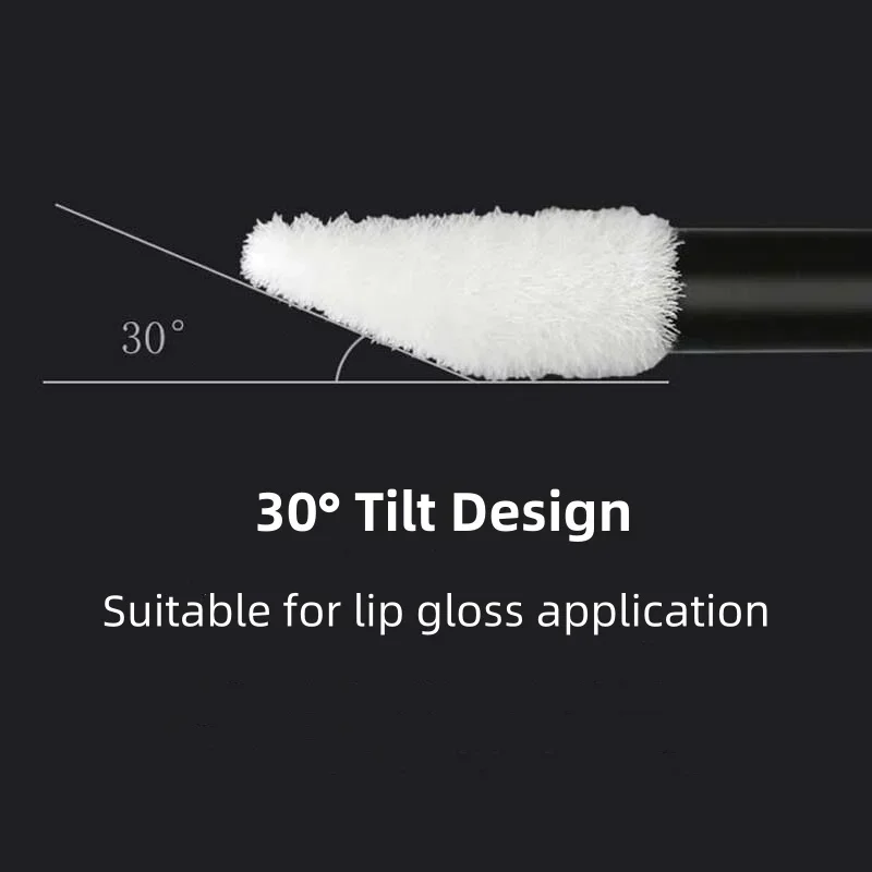 10/20Pcs Slanted Velvet Lip Gloss Black Cover 18 Caliber Lip Gloss Brush Cover White Brush Gloss Bottle Replacement Accessories