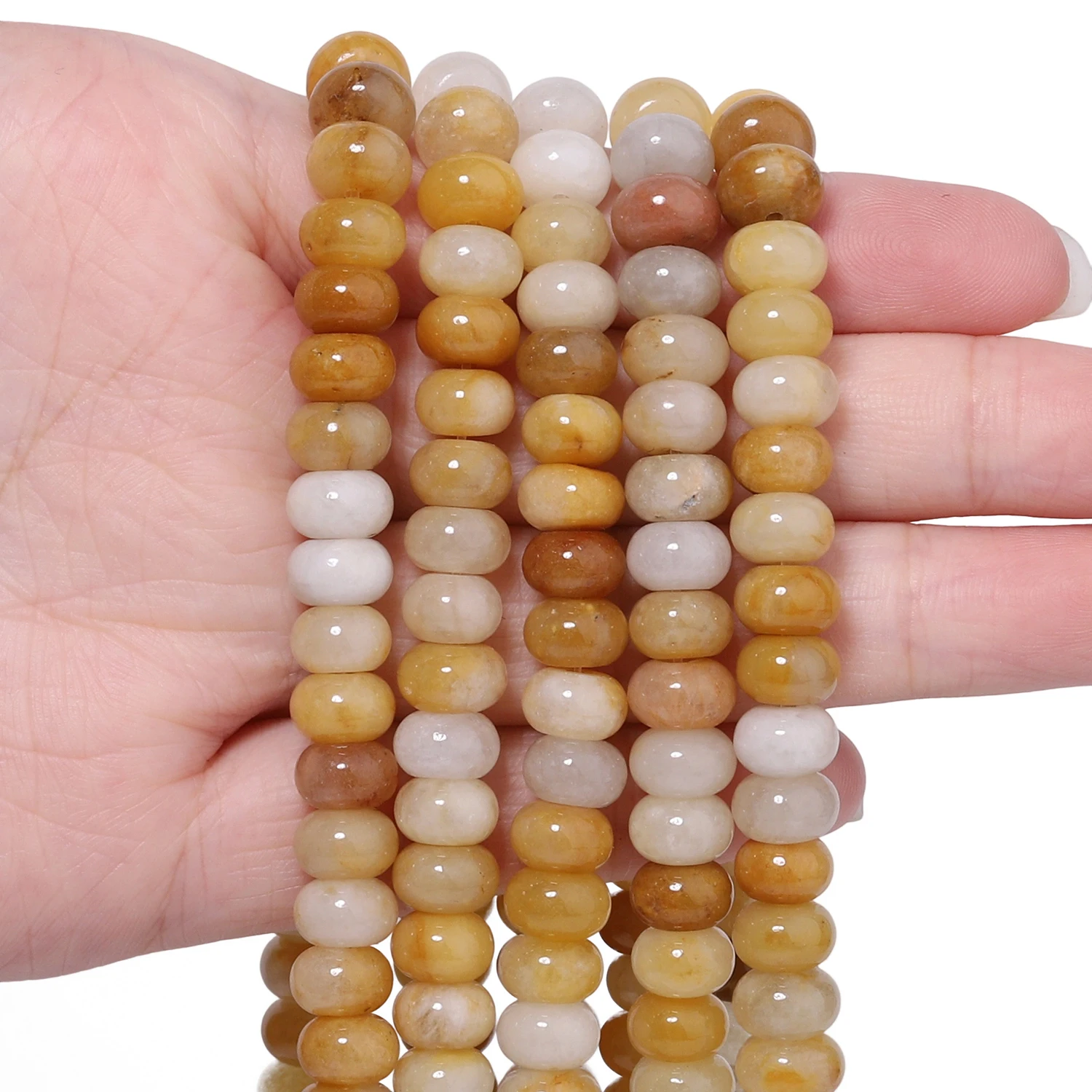 5x8mm Rondelle Naturstein Gelber Topas Perlen Abacus Spacer Perlen für Schmuckherstellung DIY Armband Zubehör 15''