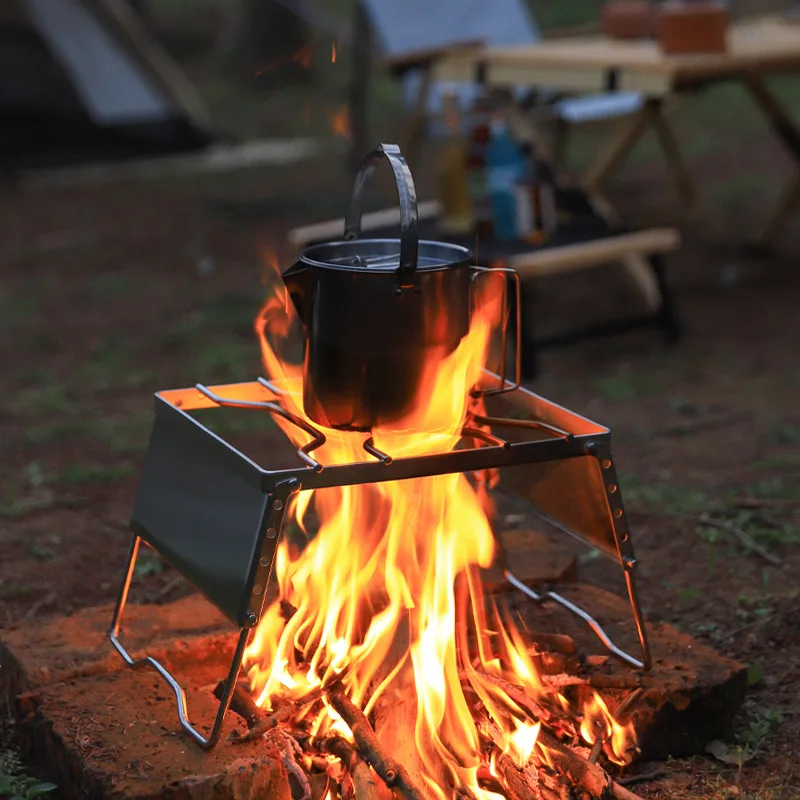 

Outdoor Stainless Steel Kettle 1.2L Picnic Teapot Portable Cookware Picnic Burning Kettle Road Trip Boiling Kettle