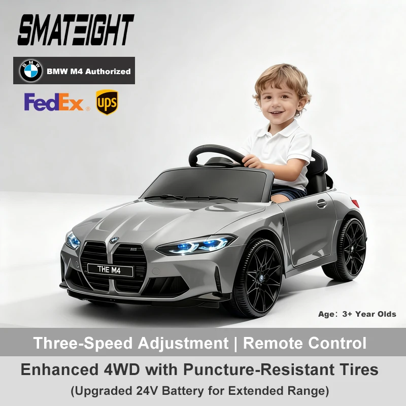 Samochodzik dla dzieci 12V z pilotem, 3 prędkości, światła LED, Bluetooth, MP3, USB, wyświetlacz mocy, uchwyt do ciągnięcia, koła, pojazd zabawka