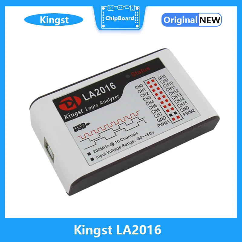 

Kingst LA2016 USB Logic Analyzer 200M max sample rate,16Channels,10B samples, MCU,ARM,FPGA debug tool, English software