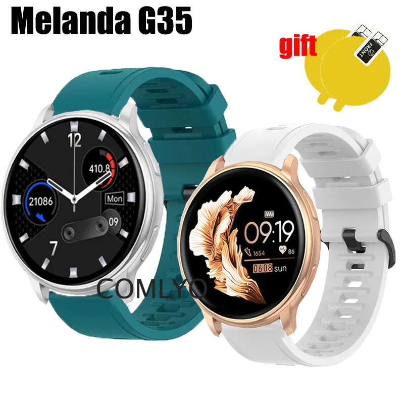 Band For Melanda G35 Strap Smart Watch Silicone Soft Wristband Bracelet Screen protector film