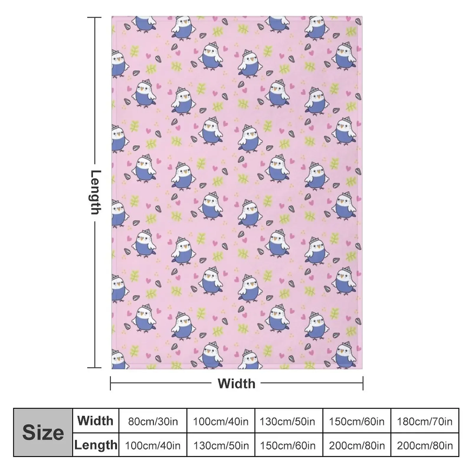 Cute Blue Budgie - Pink Throw Blanket Nap For Baby Picnic Blankets