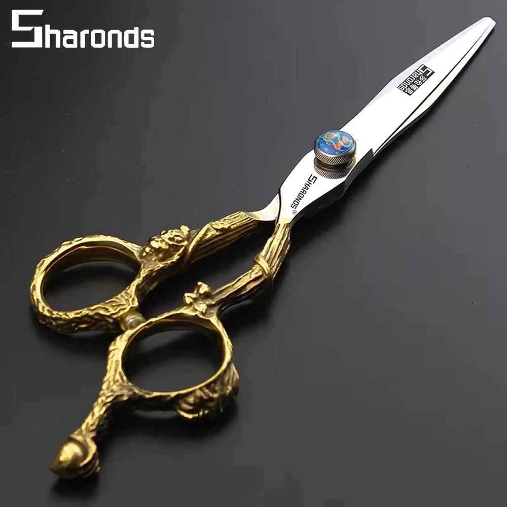 

SHARONDS Hairdressing Professional Scissors Salon Barber Scissors Personal 6 Inch Flat Teeth Thinning Shears Hair Cutting Tools