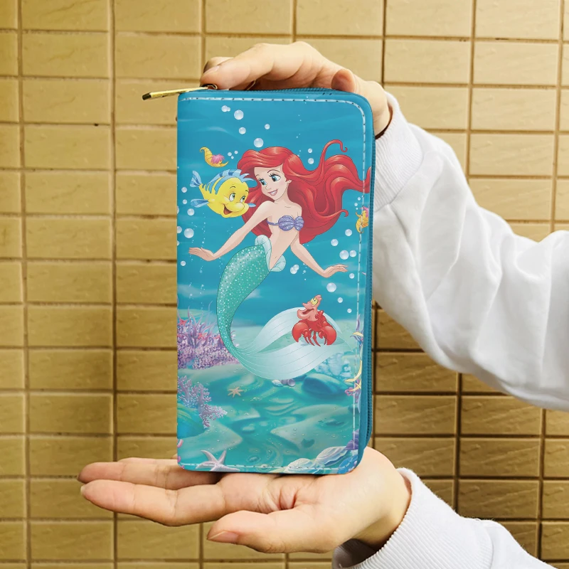 Disney Princess mermaid 5581 Anime Wallet Cartoon Wallets Zipper Coin Bag Casual Purses Card Unisex Gift