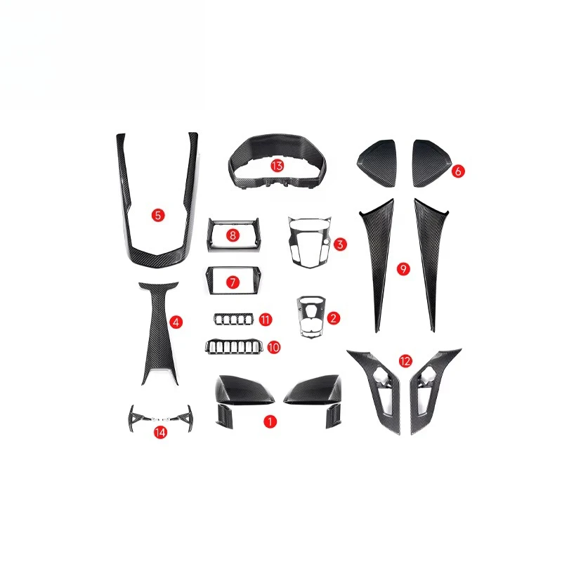 For 2011-2024Y Aventador Dry Carbon Interior Kit LP700 LP720 LP750 LP740 LP700-4 Roadster SVJ Carbon Fiber Interior Trims Mirror