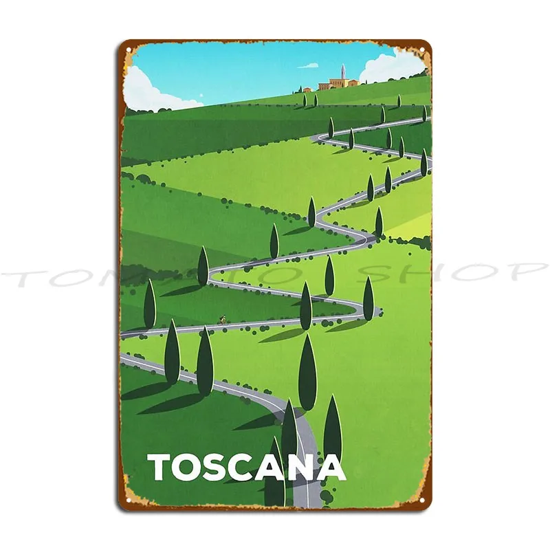 Toscana Tuscany Cycling Metal Plaque Poster Mural Club Painting Decoration Designer Tin Sign Poster