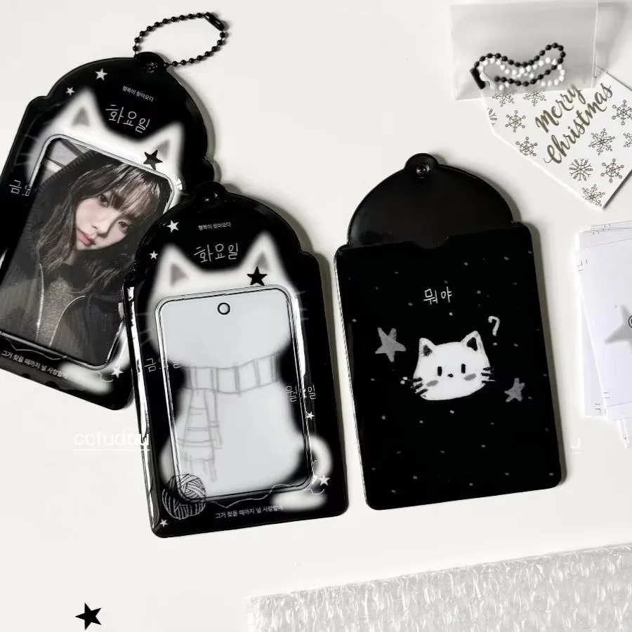 Koreanisches süßes Kätzchen, 7,6 cm, PVC-Kartenrahmen, Polaroid-Stil, Display, Sammlerspielzeug, ideal für Unterkunft und Dekoration