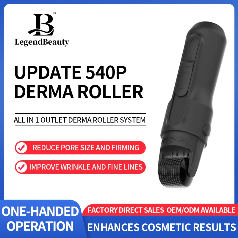 Micro agulha Derma Roller, crescimento da barba do rosto, crescimento do cabelo, 0.2mm, 0.25mm, 0.3mm, Hydra Derma Roller