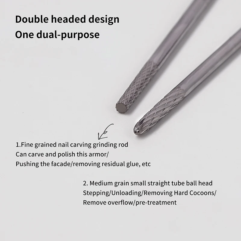 Tungsten Nail Drill Bits Double Ends Multifunction Under Nail Cleaner Sharp Point Top Nail Gel Cuticle Remover For Manicure