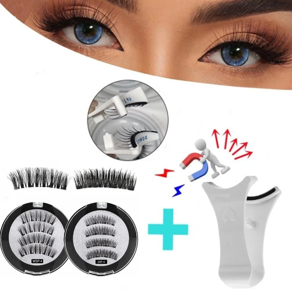 4 Magnetic Eyelashes 2 Pairs 3D Natural Magnetic Eyelashes Tweezer Set Reusable Portable Long Eyelash Extension Makeup Tools Hot