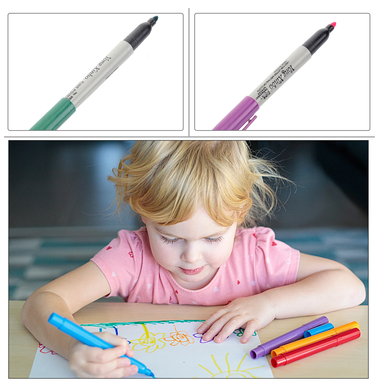 

6Pcs Bright Color Marker Pens Fast Dry Non Smear Ink Smooth Writing Tattooing Skin Drawing Painting Art Stationery