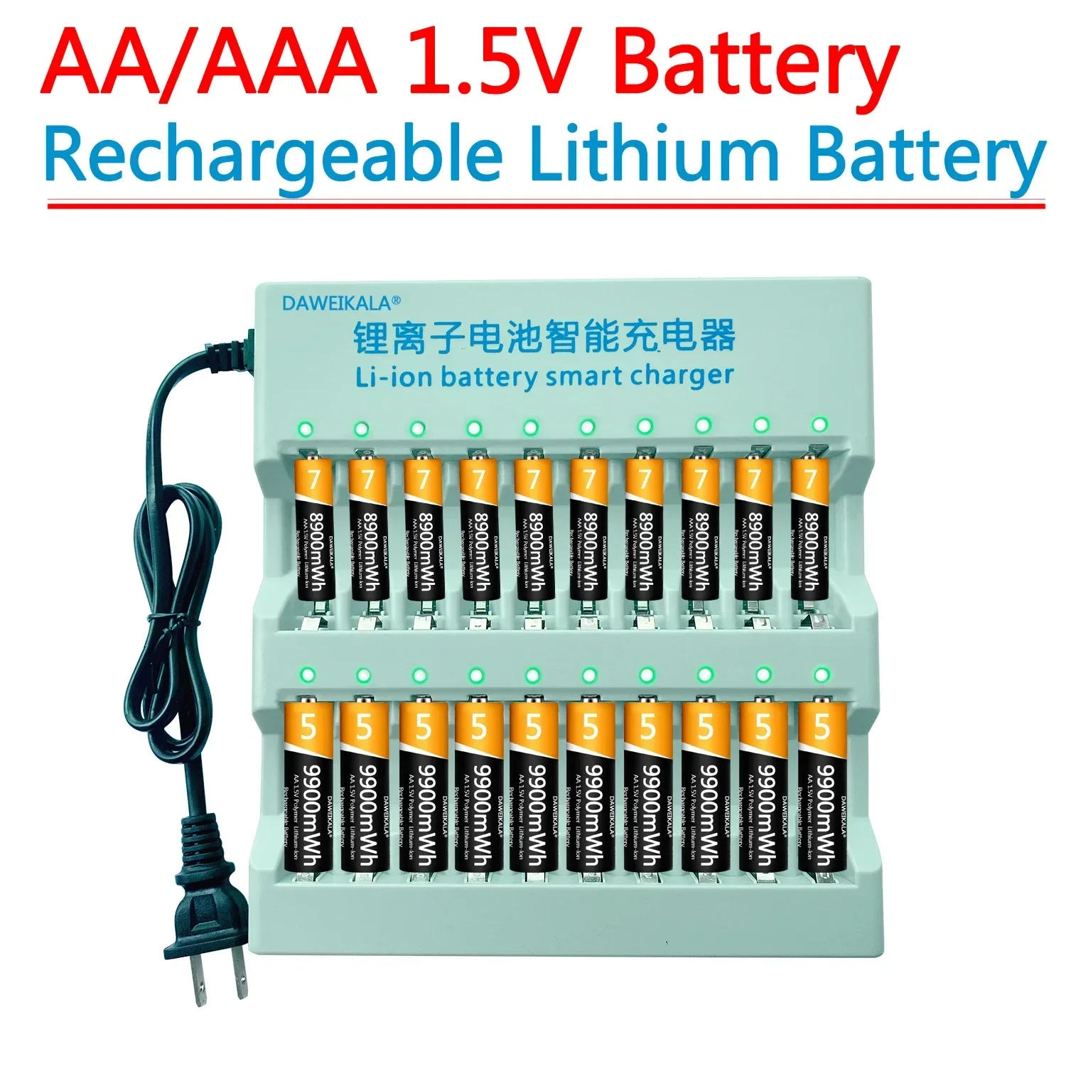 AA แบตเตอรี่1.5V AA AAA แบตเตอรี่แบบชาร์จไฟได้9900mWh AA แบตเตอรี่ AA ลิเธียมแบตเตอรี่โทรศัพท์สำหรับรีโมทคอนโทรลเมาส์ kipas angin Kecil ของเล่นไฟฟ้า