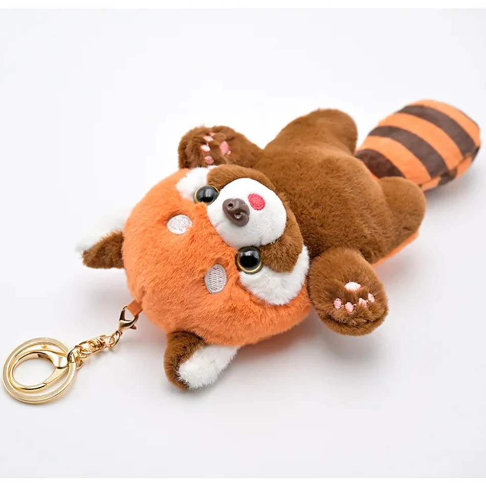 Leuke cartoon rode panda knuffel hanger kleine wasbeer pop pluche sleutelhanger pluche wasbeer kinderspeelgoed rugzak decoratie cadeau