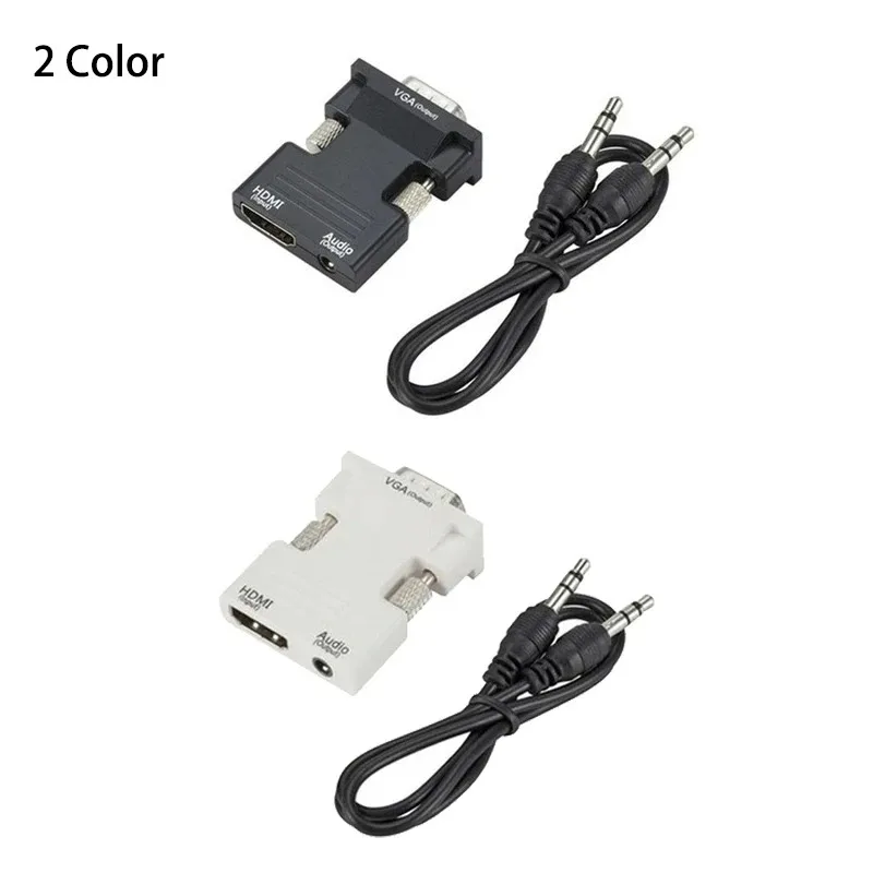 MnWuu-متوافق مع محول VGA ، أنثى إلى ذكر ، رقمي إلى أنالوج ، 1080P ، HDMI إلى VGA ، صوت ، محول فيديو لجهاز عرض تلفزيوني