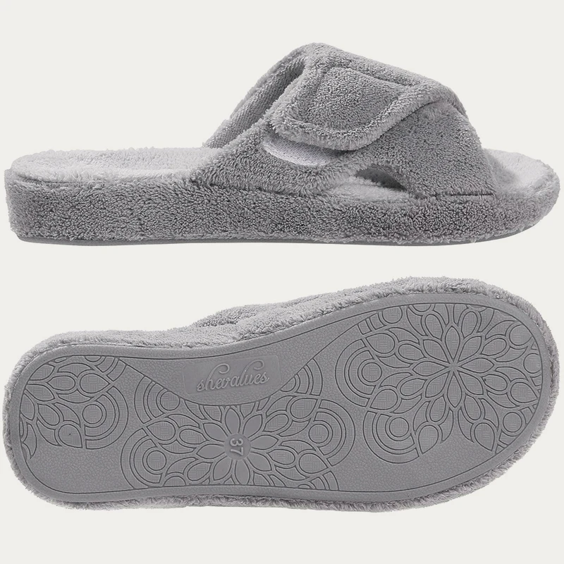 Kidmi-Zapatillas planas de verano para mujer, zapatos de Casa cómodos y suaves para interiores y exteriores, con soporte de arco y Punta abierta, a la moda