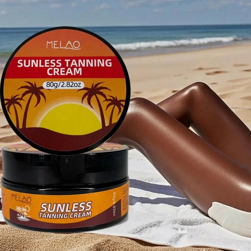 MELAO True Color Sunless Tanning Cream - Natural Looking Tan, No Damage to Skin, Streak-Free Self Tanner for Face & Body