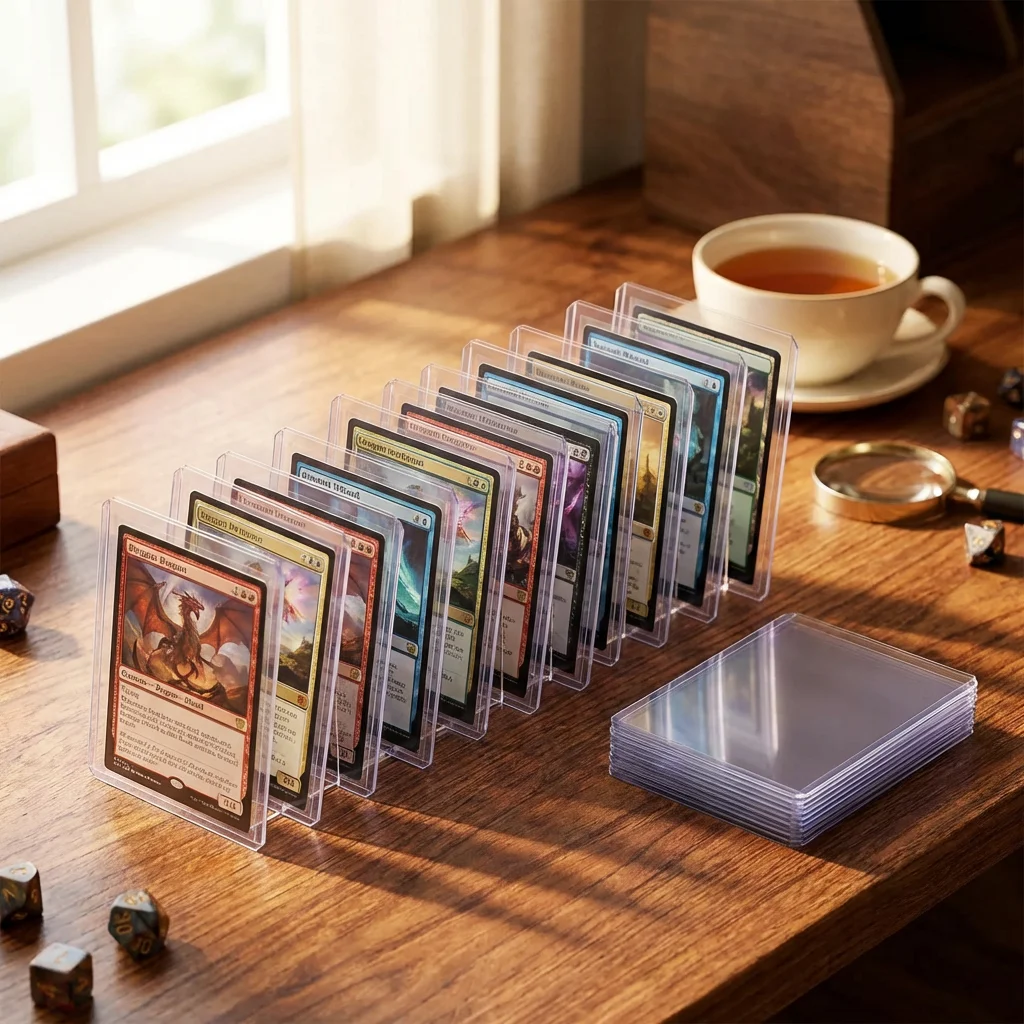 100PCS Trading Card Toploaders,Clear Rigid Hard Plastic Card Sleeves 3x4 Inch for MTG Pokemon YuGiOh Sports Cards Baseball Cards