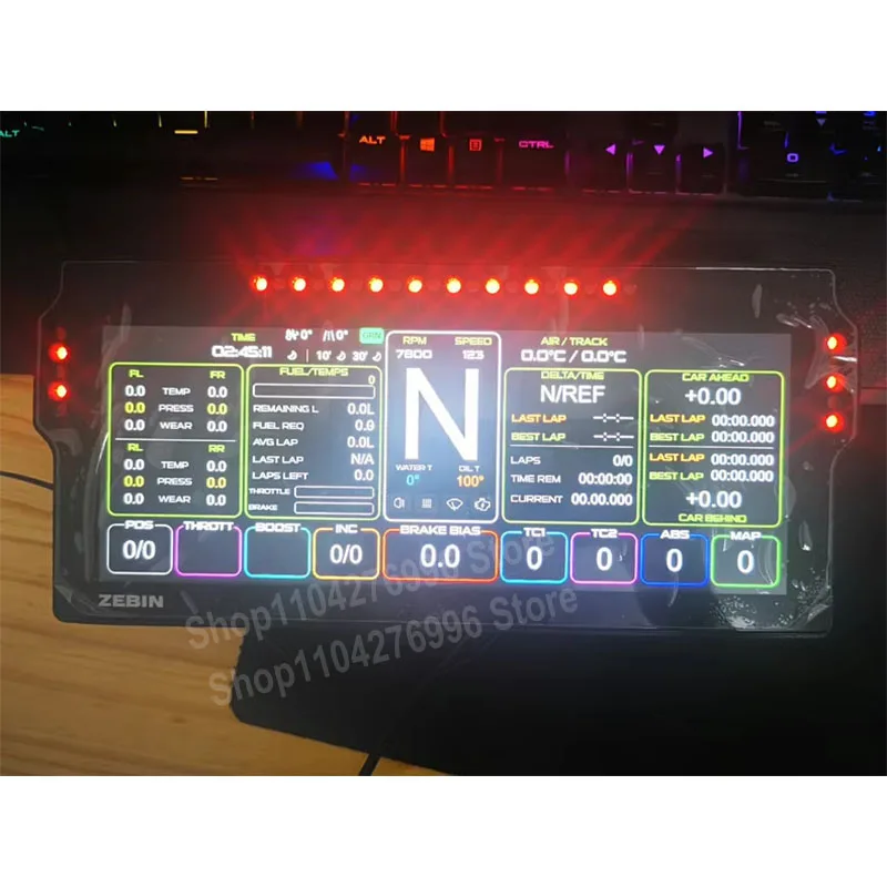 لوحة قيادة السباق Sim Racing 10.3 بوصة عرض عجلة القيادة لوحة القيادة للكمبيوتر سرعة عرض السيارة ل Thrustmaster SIMAGIC