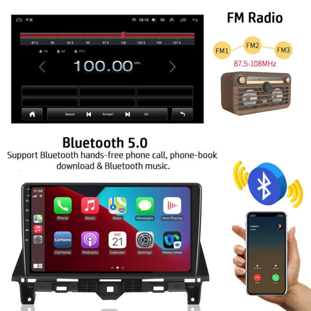 Android 13 Car Stereo Screen For Accord 8th Gen 2008 - 2013 WiFi GPS SWC Wireless Fit For CarPlay Android Auto Multimedia Player