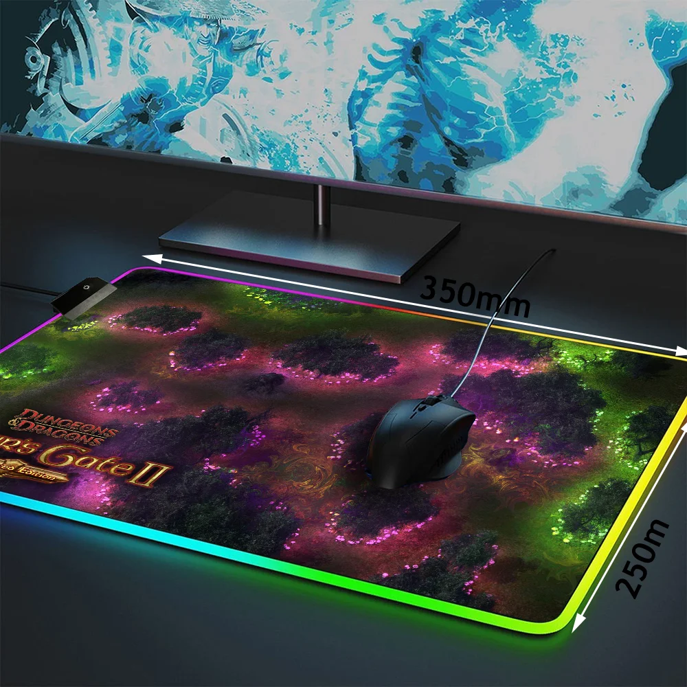 RGB LED Backlight Gaming Mouse Pad, 3 RGB LED Mousepad, Luminous Desk Mat, Gamer, Desktop, Acessórios de computador