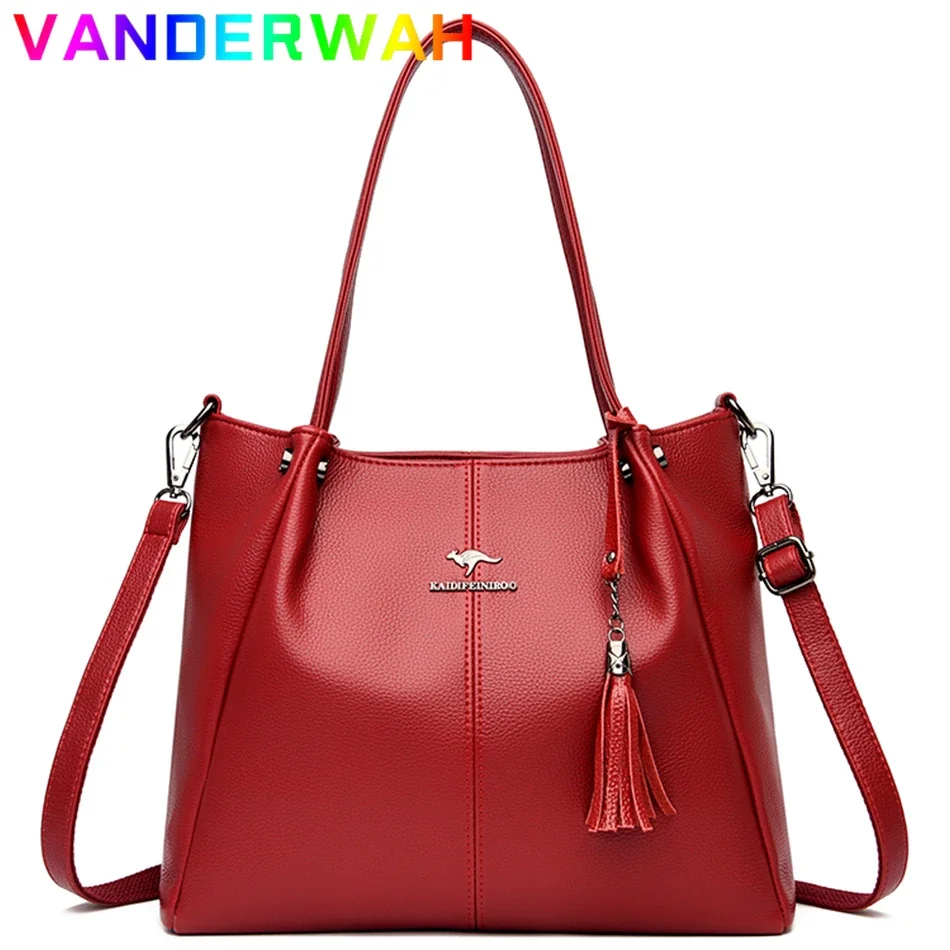 Elegant Women Cowhide Handbag Luxury Designer Shoulder Crossbody Genuine Leather Bag Bridal Red Messenger Sac Fashion Lady Bolsa