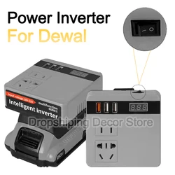 220V Multifunction Intelligent Lithium Battery Inverter Outdoor Work Inverter for DeWal 18V 20V Battery with Voltage Display