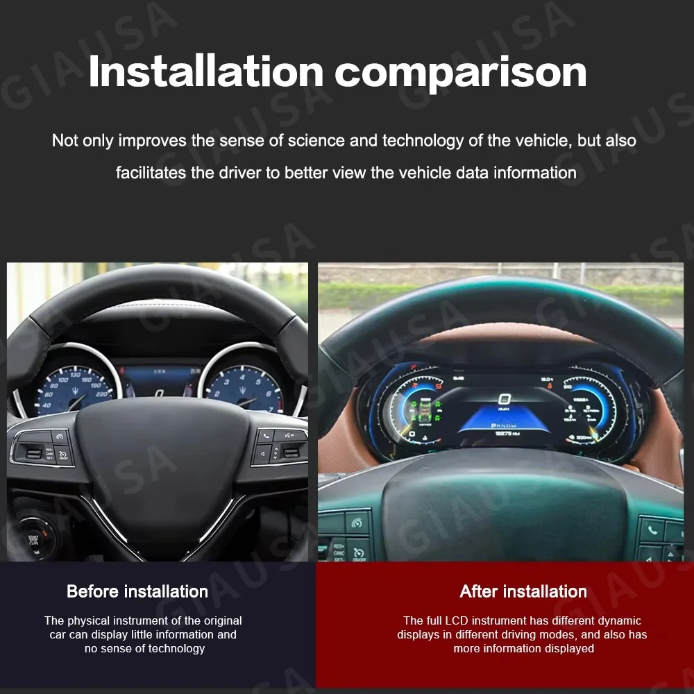 

LCD Dashboard Digital Cluster Instrument Virtual Cockpit Gauge For Maserati Ghibli 2014 2015 2016 - 2020 Auto Meter Speedometer