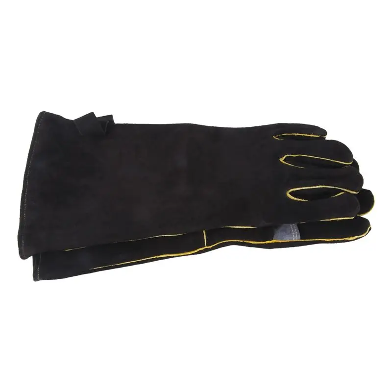 [NEW A09R!】 Extreme Heat&Fire Resistant Gloves Leather With Stitching,Mitts Perfect For Fireplace,Stove,Oven,Grill,Welding,Bbq,M