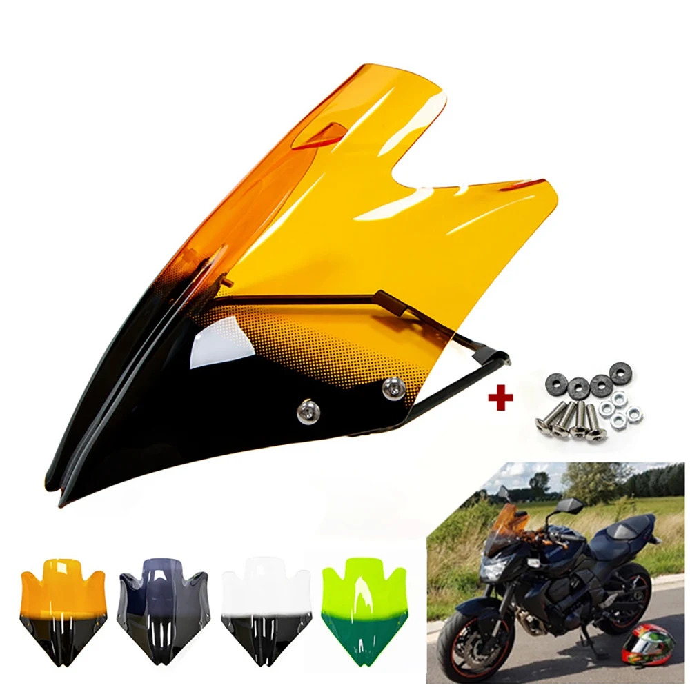 Motorcycle Windscreen Windshield Deflector with Bracket for Kawasaki Z750 Z 750 Z750R 2007-2012