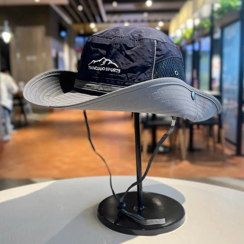 Unisex Sommer Breite Krempe Schnell trocknende Panama Kappe Im Freien Wasserdichte UV Schutz Visier Eimer Hüte Mesh Atmungsaktive Sonnenschutz Hut
